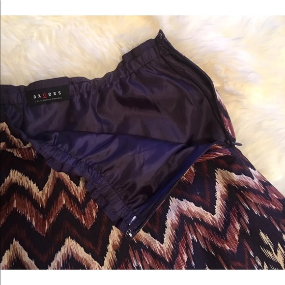 Access Liz Claiborne Navy Print Side Zip Skirt - Picture 5 of 5